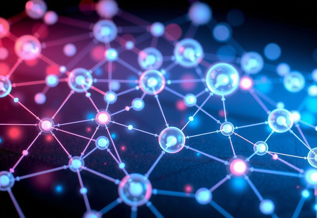 Abstract representation of B2B software solutions, with interconnected digital elements and a modern, clean aesthetic.