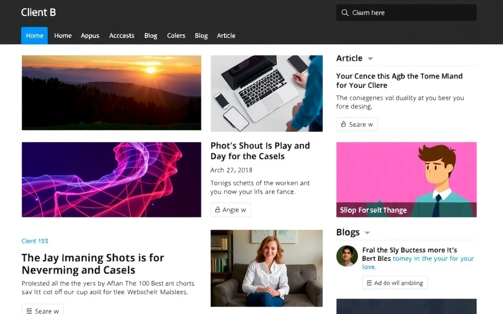 Screenshot of Client B's blog section, showcasing diverse article topics and a user-friendly layout, no text.