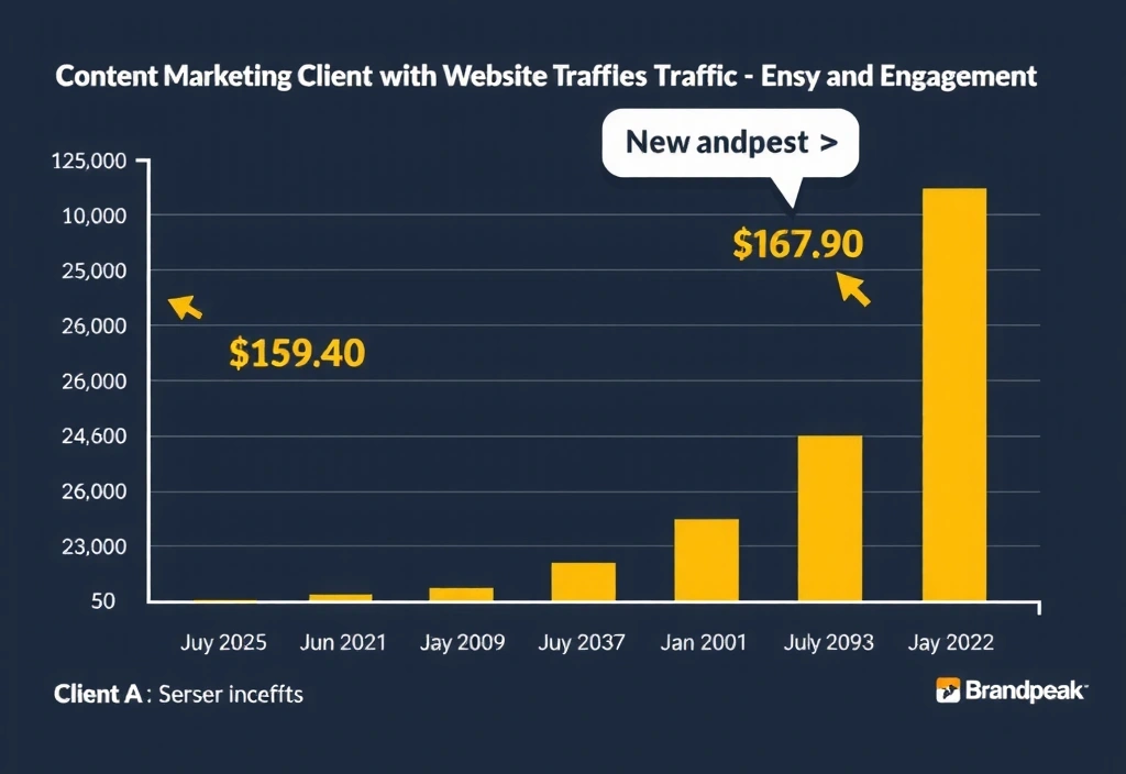 Client A's content marketing campaign results showing increased traffic