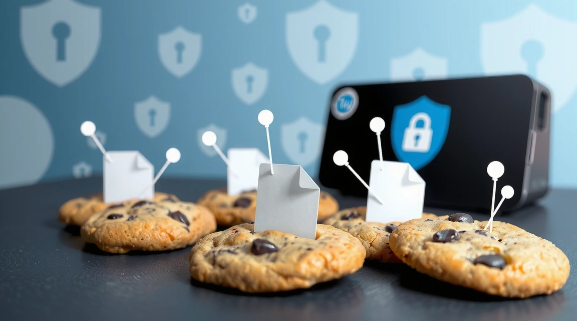 Illustration of cookies and data privacy