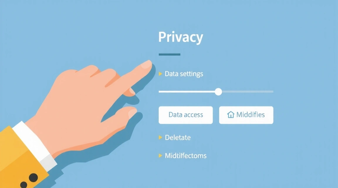 Illustration of a person interacting with data privacy controls
